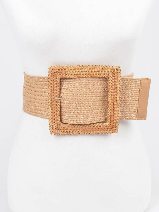 Bamboo Buckle Wide Stretch Belt